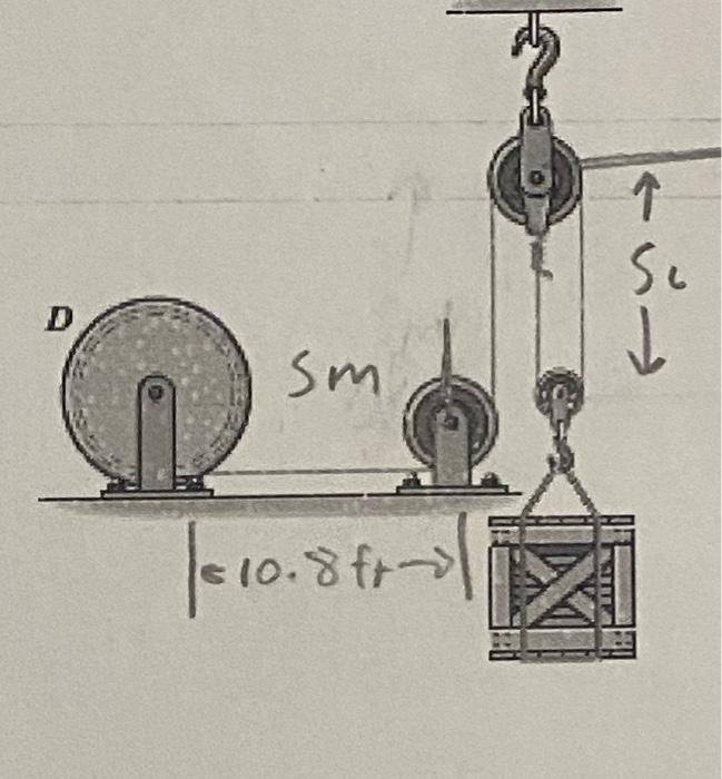 Starting From Rest The Winding Drum D Uniformly Draws In 10 8 Ft Of Cable In 1 2 S Determine The Constant Tension In 1