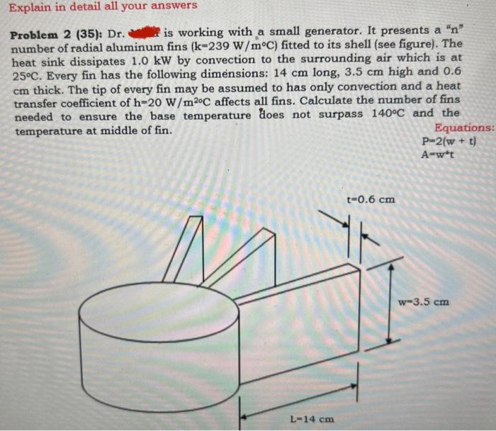 Explain In Detail All Your Answers Problem 2 35 Dr Is Working With A Small Generator It Presents A N Number Of 1