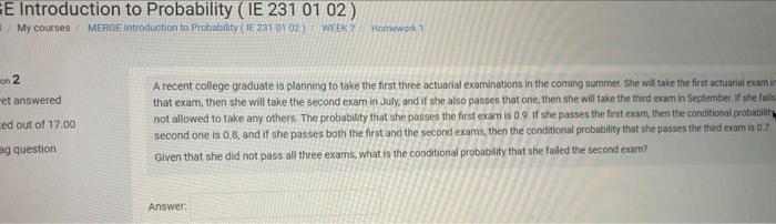 E Introduction To Probability Ie 231 01 02 My Courses Merge Introduction To Probability E 2310102 Week Homework 1 On 1