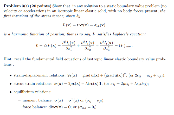 Problem 3 A 20 Points Show That In Any Solution To A Static Boundary Value Problem No Velocity Or Acceleration In 1