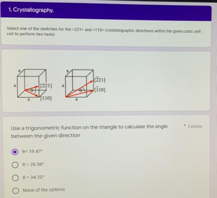 1 Crystallography Select One Of The Sketches For The 221 And 110 Crystallographic Directions Within The Given Cubic 1