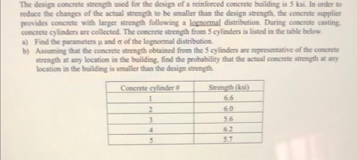The Design Concrete Strength Used For The Design Of A Reinforced Concrete Building Is 5 Ksi In Order To Reduce The Chan 1