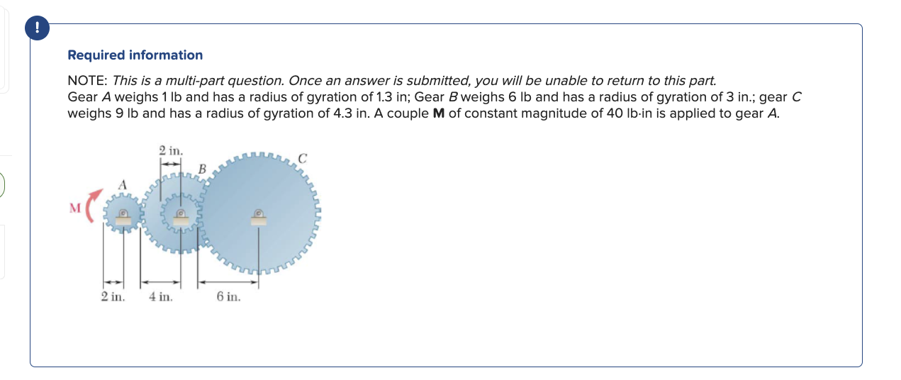 Required Information Note This Is A Multi Part Question Once An Answer Is Submitted You Will Be Unable To Return To 1
