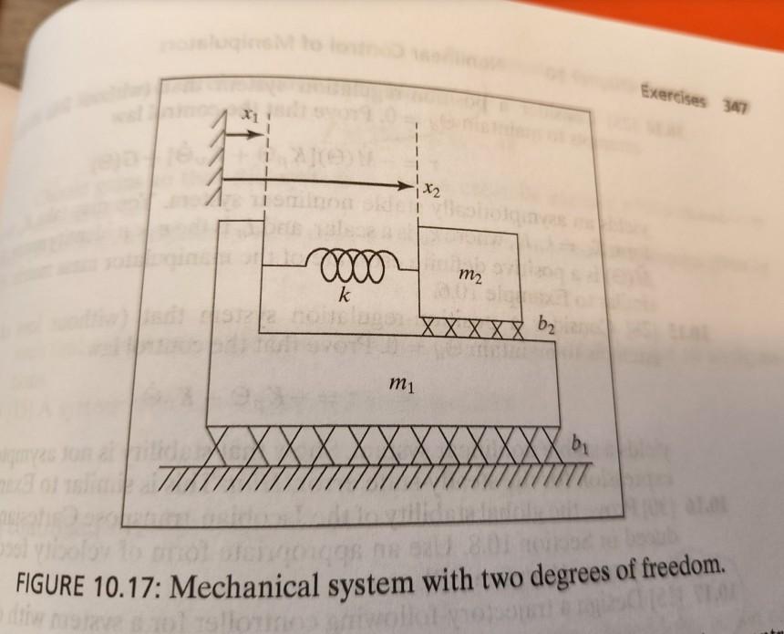 No Exercises 341 X2 Coco M2 K Xx X X X 62 B2 Mi Xxx Bi Qoys Figure 10 17 Mechanical System With Two Degrees Of Freedo 1
