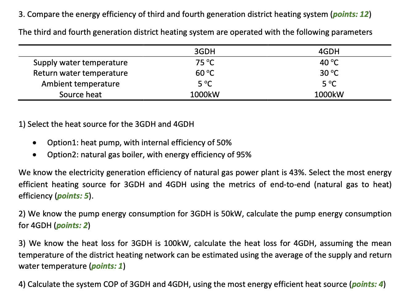 3 Compare The Energy Efficiency Of Third And Fourth Generation District Heating System Points 12 The Third And Fourt 1
