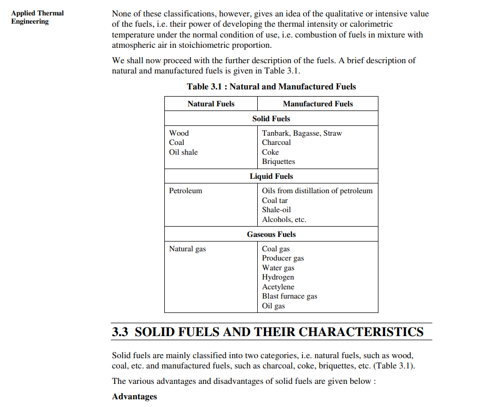 Mech 443 Energy Conversion Mini Project 1 Types Of Fuels Structure 3 1 Introduction Objectives 3 2 Principles Of Cla 3