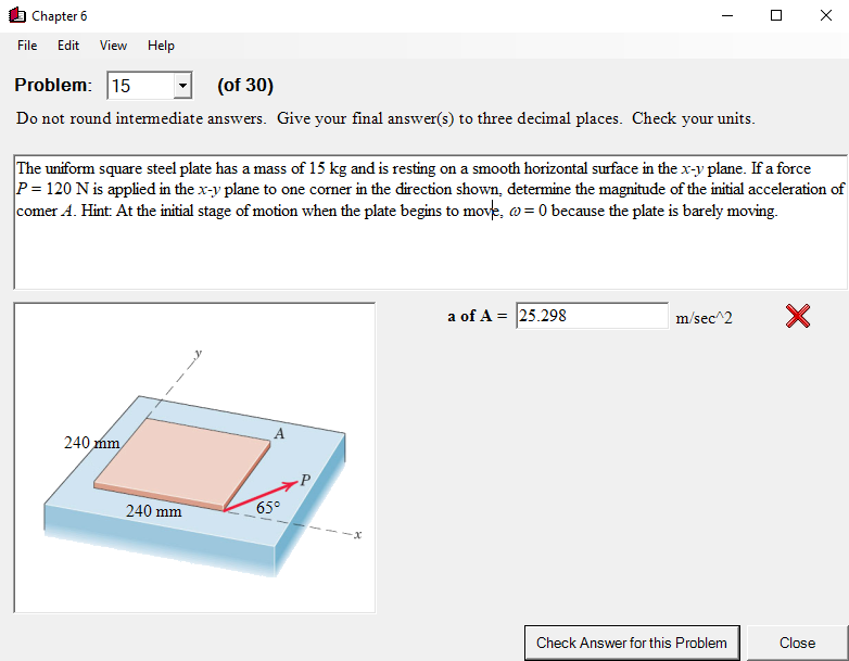 0 X Chapter 6 File Edit View Help Problem 15 Of 30 Do Not Round Intermediate Answers Give Your Final Answer S To 1