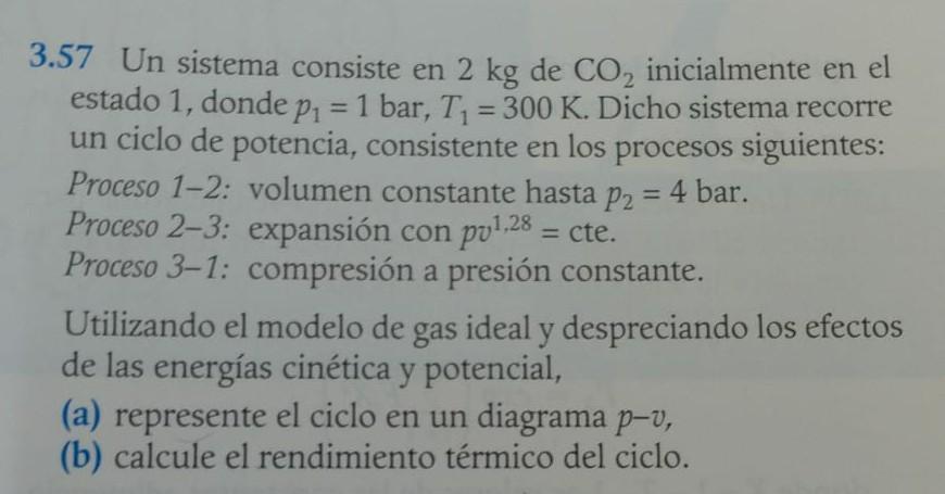 A System Consists Of 2 Kg Of Co2 Initially In State 1 Where P1 1 Bar T1 300 K This System Goes Through A Power Cycl 1