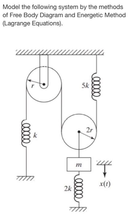 Model The Following System By The Methods Of Free Body Diagram And Energetic Method Lagrange Equations 5k Ele 2r K 4 1