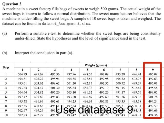 Question 3 A Machine In A Sweet Factory Fills Bags Of Sweets To Weigh 500 Grams The Actual Weight Of The Sweet Bags Is 1