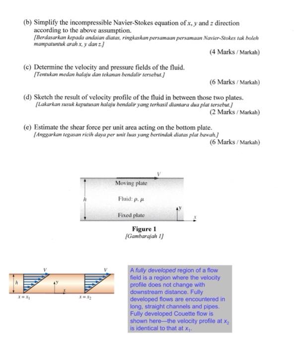 Question 2 Given A Steady Incompressible Laminar Flow Of A Newtonian Fluid In The Narrow Gap Between Two Infinite Para 2