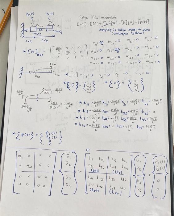C P Ct 03 Bmwa Solve This Equation M 4 0 L Pc Damping Is Taken Equal To Zero Condamped System Ei 1