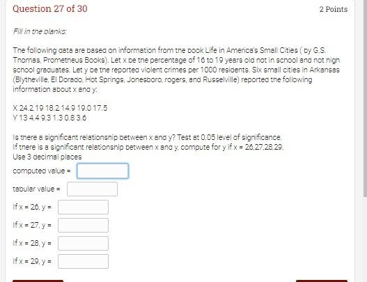 Question 27 Of 30 2 Points Fill In The Blanks The Following Cats Are Based On Information From The Book Life In America 1