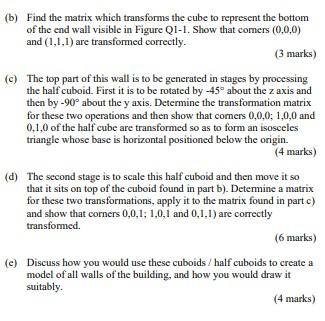1 In This Question A Model Of A Simple Building Is To Be Generated By Taking A Series Of Ixlxl Cubes Or Diagonal Half C 2