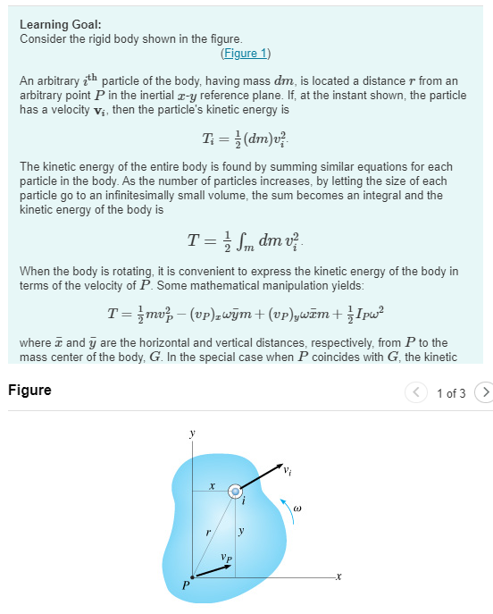 Learning Goal Consider The Rigid Body Shown In The Figure Figure 1 An Arbitrary Eth Particle Of The Body Having Mas 1