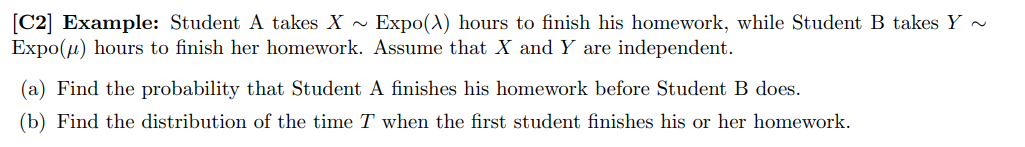 C2 Example Student A Takes X Expo 1 Hours To Finish His Homework While Student B Takes Y Expo U Hours To Finis 1