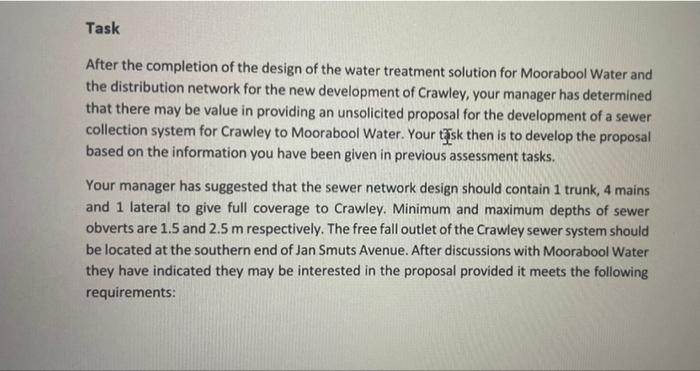 Task After The Completion Of The Design Of The Water Treatment Solution The Distribution Network For The New Development 7