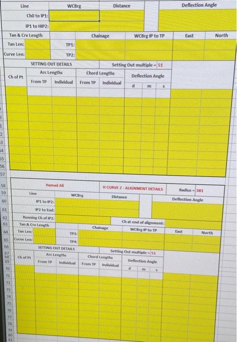 Data For Horizontal Circular Curve And Transition Curve Straight 1 Straight 2 Straight 3 East North East North East Nort 2