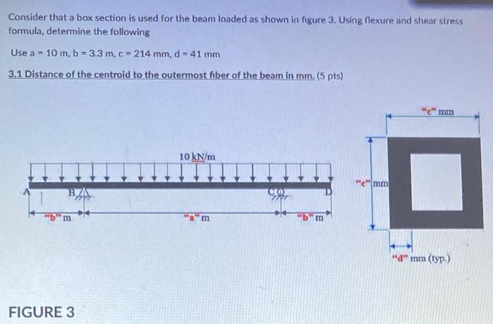 Consider That A Box Section Is Used For The Beam Loaded As Shown In Figure 3 Using Flexure And Shear Stress Formula De 1