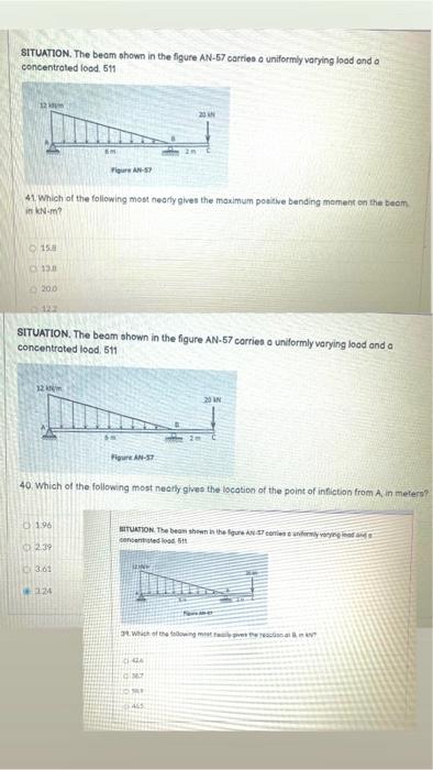 Situation The Beam Shown In The Figure An 57 Carries A Uniformly Varying Load And A Concentrated Load 611 Fan Sy 41 Whi 2