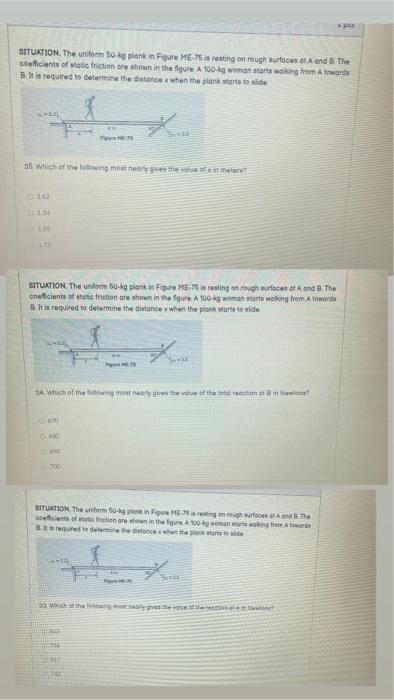 Pus Situation The Uniform 50kg Plank In Our Me 5 Is Resting On Rough Nurfaces At And The Coeficients Of Matic Friction 1