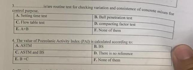 3 Is Are Routine Test For Checking Variation And Consistence Of Concrete Mixes For Control Purpose A Settin 1
