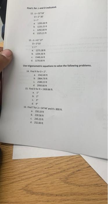 Find T For And Indicated 12 4 3215 D230 A 1295 00 B1235 25 C129 00 D 1325 211 13 41 27 D 3 15 Le 1275 38 125436 C 1