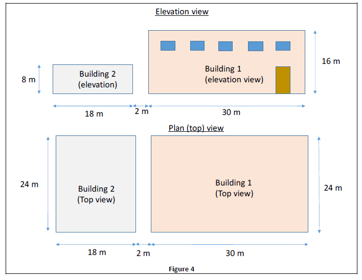 Elevation View 16 M 8 M Building 2 Elevation Building 1 Elevation View 18 M 2 M 30 M Plan Top View 24 M Building 1 1