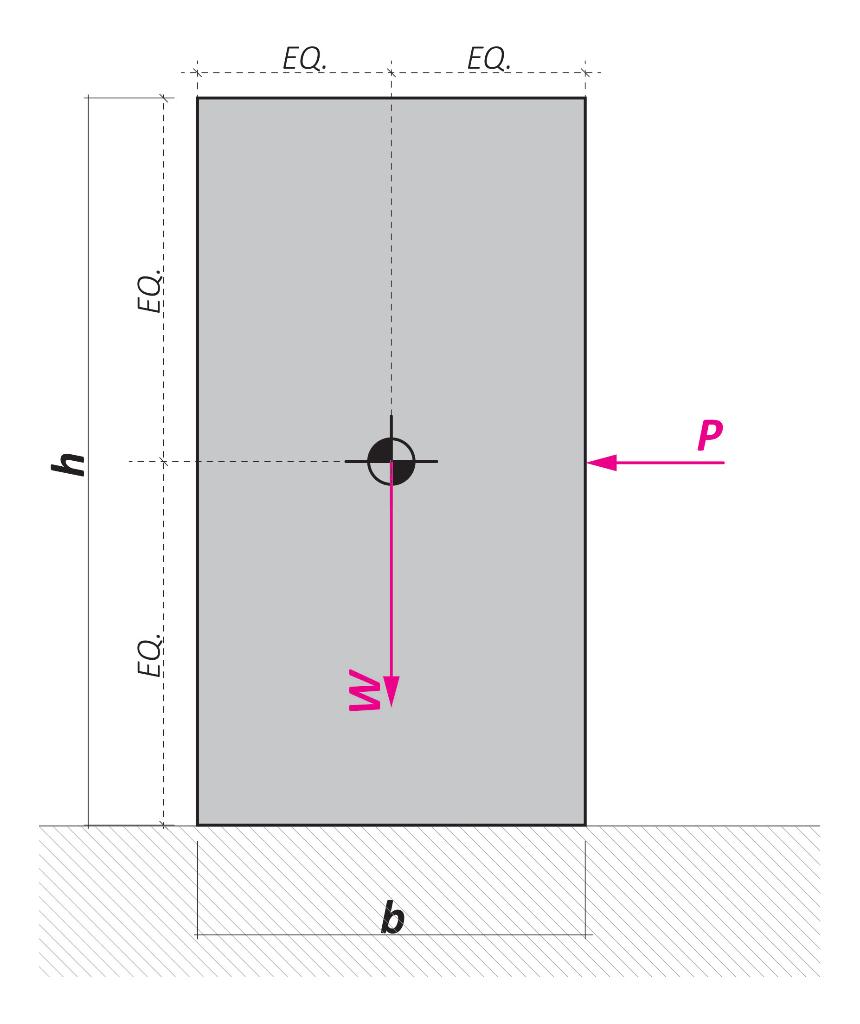 Lateral Load P 900 Is Taken At The Middle Of The Wall That Is 18 High And 10 Wide The Weight Of The Wall W Is 1200 1