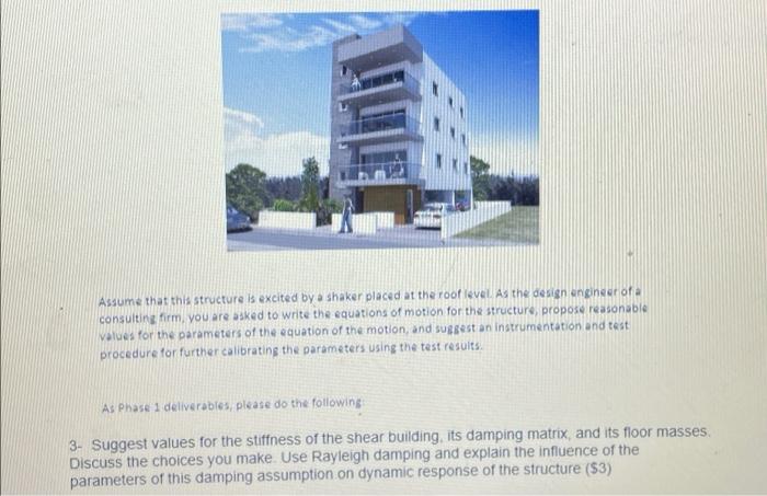 Assume That This Structure Is Excited By A Shaker Placed At The Roof Level As The Design Engineer Of A Consulting Firm 1