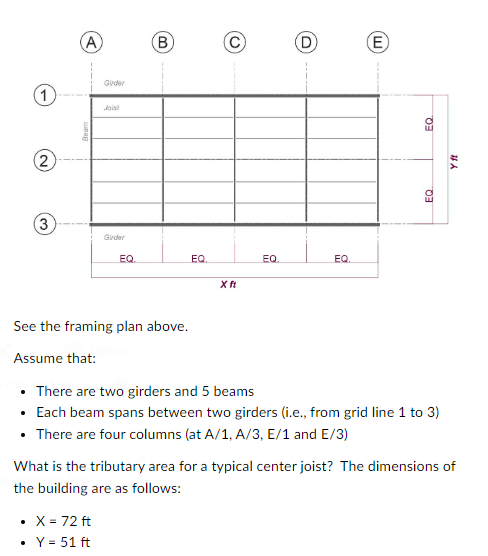 A B D E Gider 1 Jose Eq Seam 2 Ya Eq 3 Guder Eq Eq Eq Eq X See The Framing Plan Above Assume That There Are Two G 1