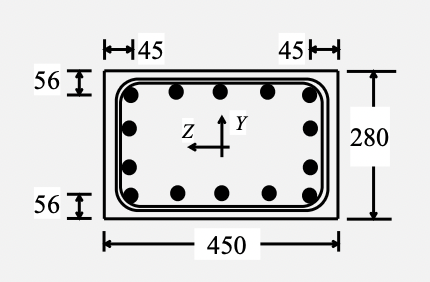 Problem 1 The Column Shown Is Subjected To A Factored Axial Force Of 1700 Kn A Factored Moment In The Y Direction Of 1 1