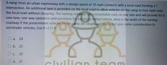 A Ramp From An Urban Expressway With A Design Speed Of 30 Mph Connects With A Local Road Forming At Intersection An Add 1