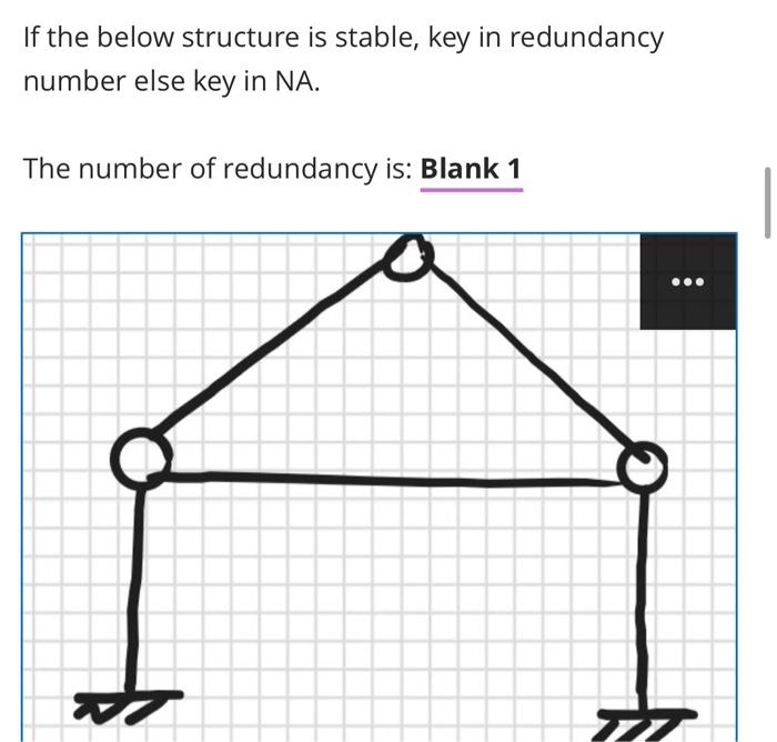 If The Below Structure Is Stable Key In Redundancy Number Else Key In Na The Number Of Redundancy Is Blank 1 If The 1