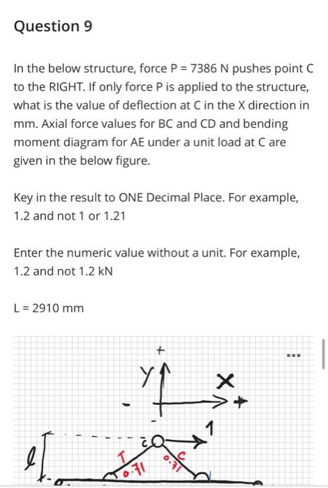 Question 8 In The Below Structure Force P 8963 N Pushes Point To Downward If Only Force P Is Applied To The Structur 3