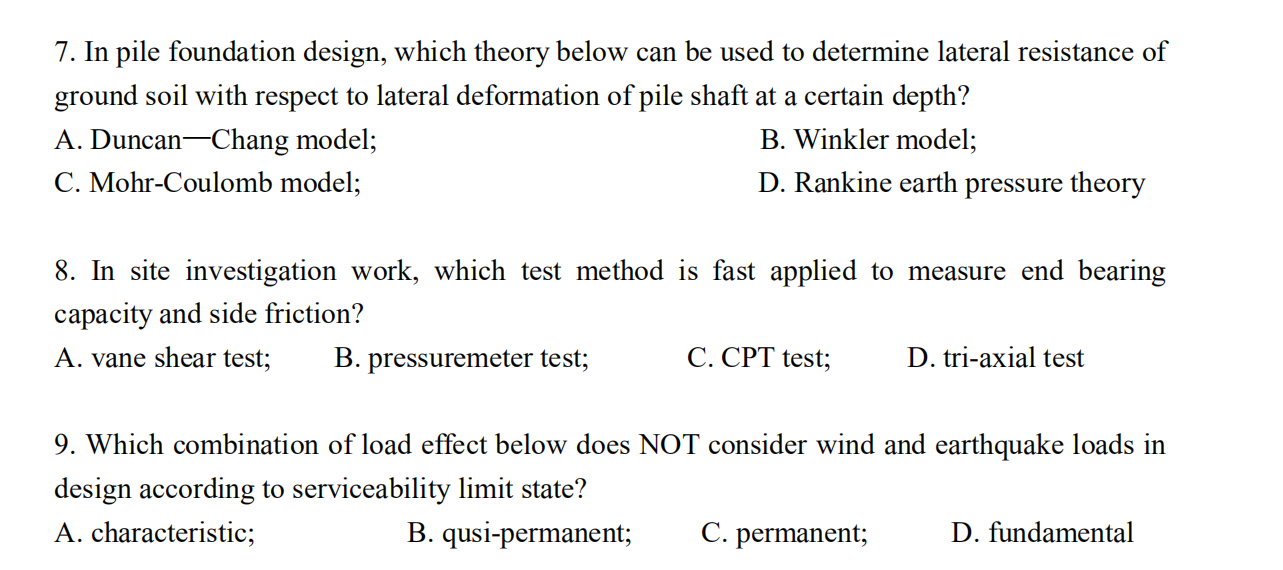 7 In Pile Foundation Design Which Theory Below Can Be Used To Determine Lateral Resistance Of Ground Soil With Respect 1