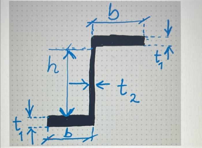 What Is The Value Of Ixy In Mm 4 10 6 For The Section Shown Below B 125 8 Mm T1 8 3 Mm T2 6 3 Mm H 336 Mm B 2