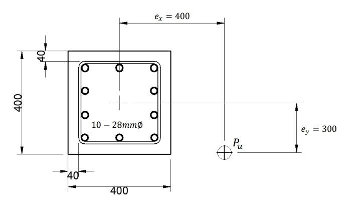 Principles Of Reinforced Pre Stressed Concrete Determine The Safe Load Pu That Can Be Applied To The Biaxially Loaded Sh 1