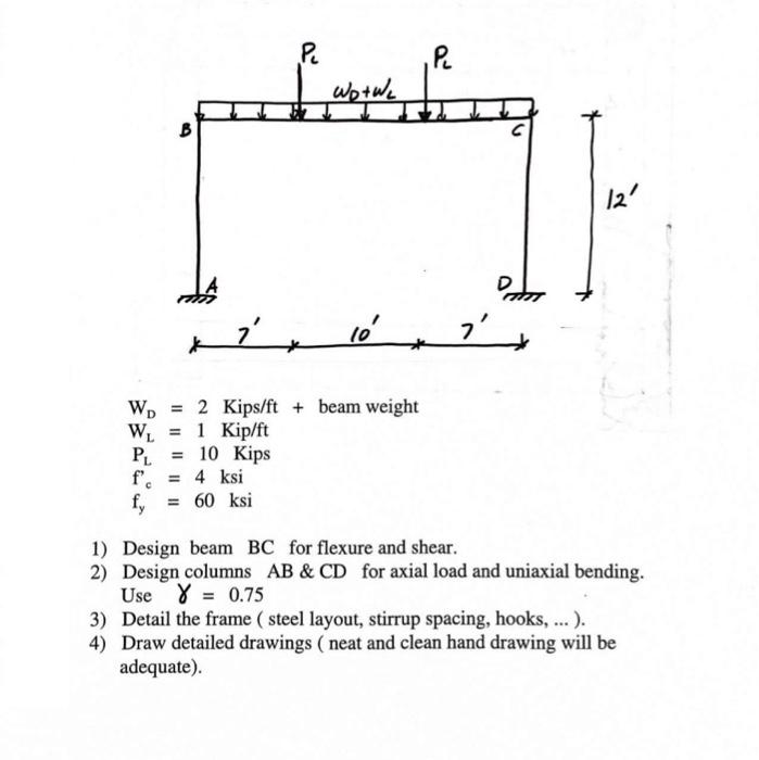 Design Columns Ab Cd For Axial Loading Uniaxial Bending 1
