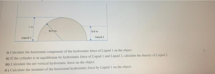 Abull Cylindrical Objects On A Tank The Length Of The Wject Is Into The Www Twould Write Side Of The The Of Liquid 20 2