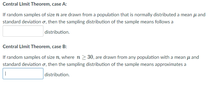 Central Limit Theorem Case A If Random Samples Of Size N Are Drawn From A Population That Is Normally Distributed A Me 1