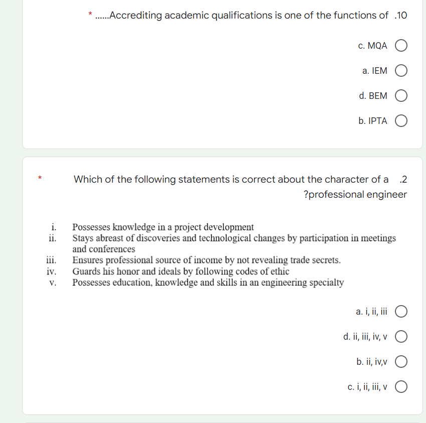 Accrediting Academic Qualifications Is One Of The Functions Of 10 C Mqa A Iem D Bem B Ipta Which Of The Foll 1