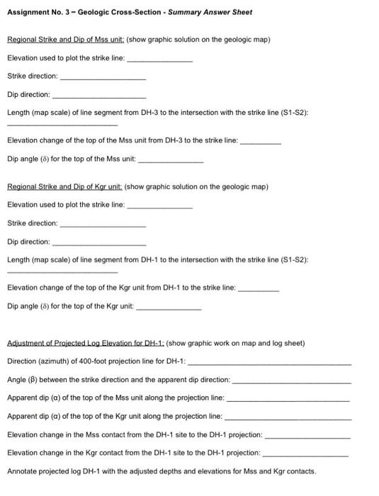 This Assignment Will Introduce You To One Of The Most Fundamental Tools An Engineering Geologist Uses To Develop A Site 12