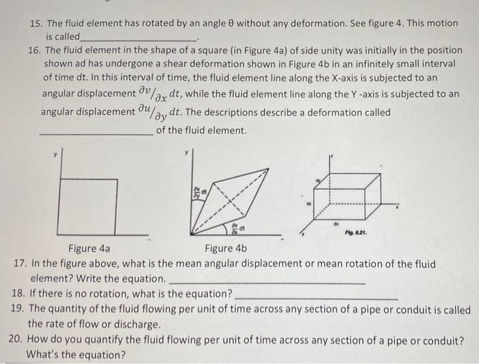 15 The Fluid Element Has Rotated By An Angle Without Any Deformation See Figure 4 This Motion Is Called 16 The Fluid 1