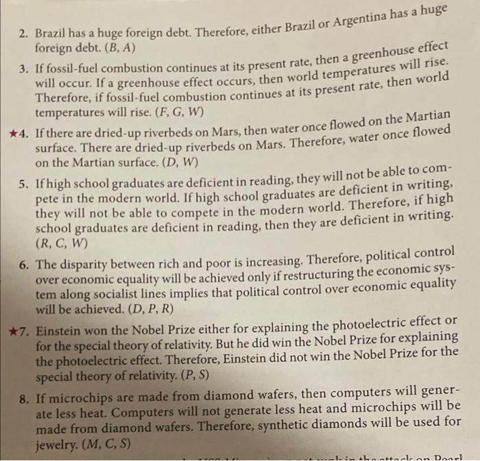 I Translate The Following Arguments Into Symbolic Form Then Determine Whether Each Is Valid Or Invalid By Constructing 3