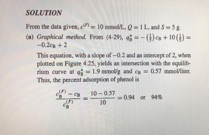 Example 4 11 One Liter Of An Aqueous Solution Containing 0 010 Mol Of Phenol Is Brought To Equilibrium At 20 C With 5 G 2