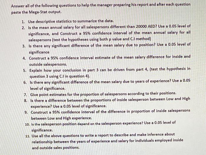Compensation For Sales Professionals A Local Company Of Sales Professionals In Abu Dhabi Conducted A Survey Of Its Emplo 3