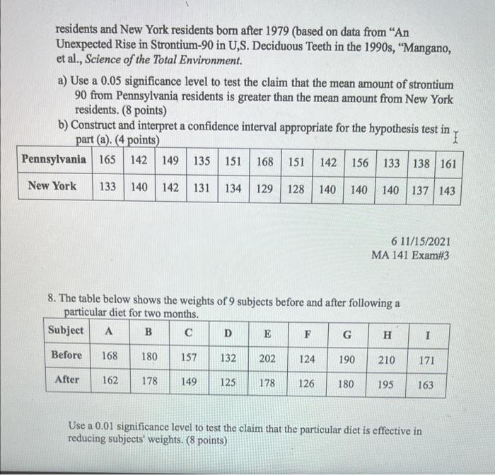 Residents And New York Residents Bom After 1979 Based On Data From An Unexpected Rise In Strontium 90 In U S Deciduou 1