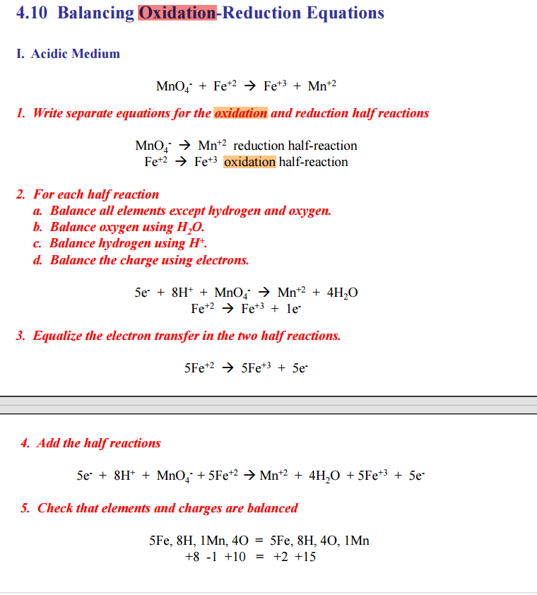 Balance An Oxidation Reduction Equation In A Basic Medium From The Ones Covered In The Lecture Notes Currently Available 2