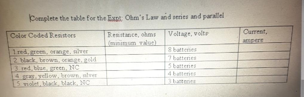1 Referring To The Figure Below What Is The Current In 1 If The Minimum Resistance Was Used All Batteries Used Are A 1